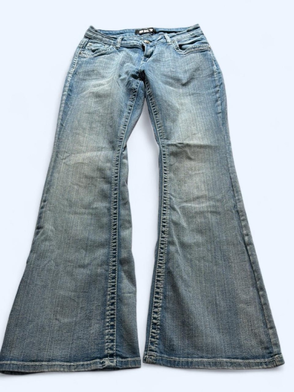 Sky Light Blue Flare Jeans - Wide Leg